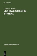 Seller image for Lexikalistische Syntax for sale by moluna