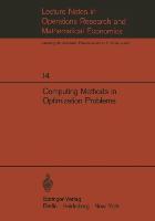Bild des Verkufers fr Computing Methods in Optimization Problems zum Verkauf von moluna