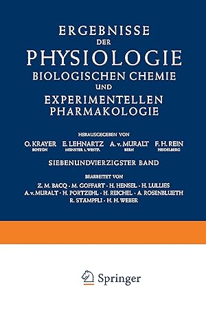 Imagen del vendedor de Ergebnisse der Physiologie Biologischen Chemie und Experimentellen Pharmakologie a la venta por moluna