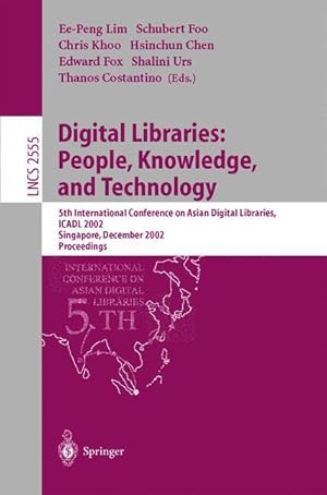 Bild des Verkufers fr Digital Libraries: People, Knowledge, and Technology zum Verkauf von moluna