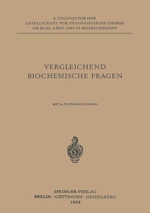 Bild des Verkufers fr Vergleichende Biochemische Fragen zum Verkauf von moluna