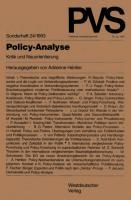 Bild des Verkufers fr Policy-Analyse zum Verkauf von moluna