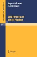 Seller image for Zeta Functions of Simple Algebras for sale by moluna