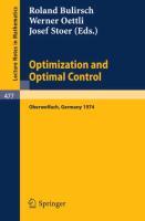 Bild des Verkufers fr Optimization and Optimal Control zum Verkauf von moluna