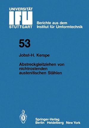 Seller image for Abstreckgleitziehen von nichtrostenden austenitischen Staehlen for sale by moluna