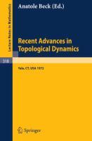 Seller image for Recent Advances in Topological Dynamics for sale by moluna