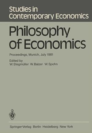 Bild des Verkufers fr Philosophy of Economics zum Verkauf von moluna