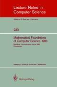 Bild des Verkufers fr Mathematical Foundations of Computer Science 1986 zum Verkauf von moluna