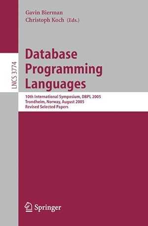 Imagen del vendedor de Database Programming Languages a la venta por moluna