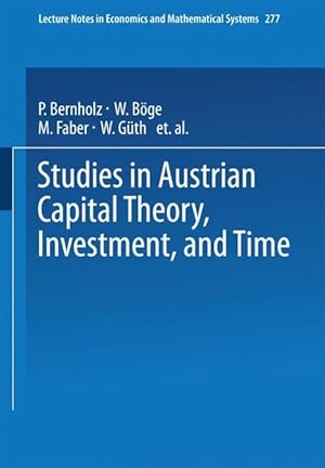 Imagen del vendedor de Studies in Austrian Capital Theory, Investment, and Time a la venta por moluna