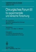 Imagen del vendedor de Chirurgisches Forum 81 fr experimentelle und klinische Forschung a la venta por moluna