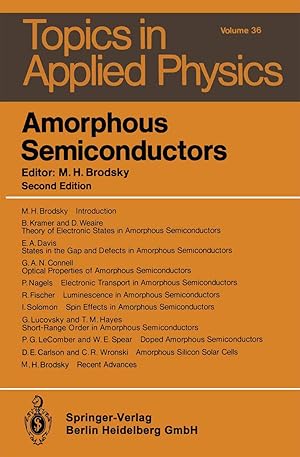 Immagine del venditore per Amorphous Semiconductors venduto da moluna