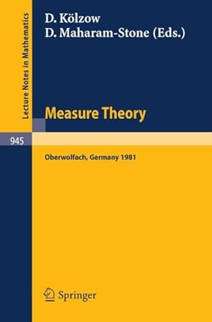 Image du vendeur pour Measure Theory, Oberwolfach 1981 mis en vente par moluna