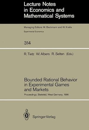 Bild des Verkufers fr Bounded Rational Behavior in Experimental Games and Markets zum Verkauf von moluna