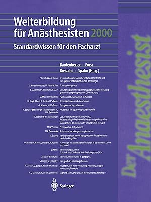 Seller image for Weiterbildung fr Anaesthesisten 2000 for sale by moluna