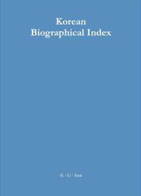 Image du vendeur pour Korean Biographical Index / Koreanischer Biographischer Index mis en vente par moluna