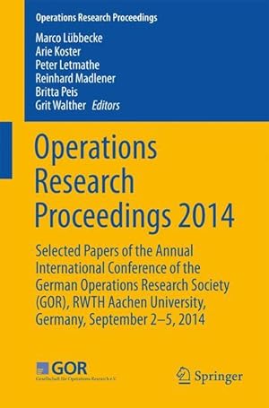 Imagen del vendedor de Operations Research Proceedings 2014 a la venta por moluna