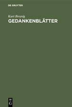 Seller image for Gedankenblaetter for sale by moluna