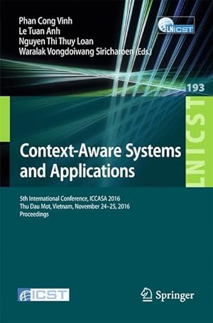 Immagine del venditore per Context-Aware Systems and Applications venduto da moluna