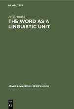 Imagen del vendedor de The word as a linguistic unit a la venta por moluna