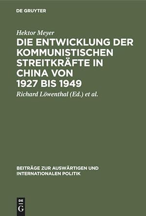 Seller image for Die Entwicklung der kommunistischen Streitkraefte in China von 1927 bis 1949 for sale by moluna