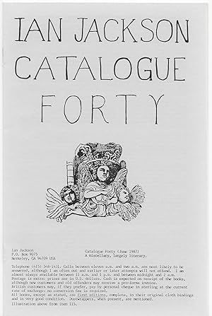 Catalogue Forty: a miscellany, largely literary