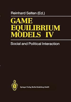 Seller image for Game Equilibrium Models IV for sale by moluna