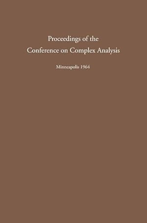 Bild des Verkufers fr Proceedings of the Conference on Complex Analysis zum Verkauf von moluna