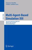 Image du vendeur pour Multi-Agent-Based Simulation XIII mis en vente par moluna