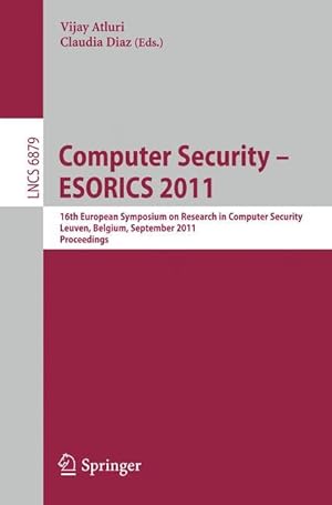 Seller image for Computer Security - ESORICS 2011 for sale by moluna