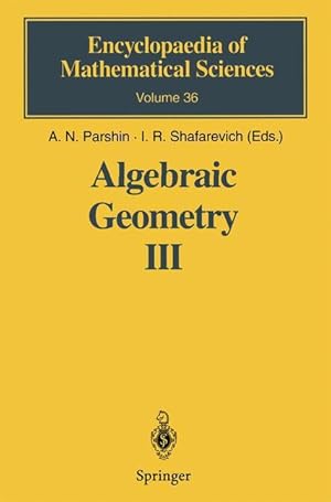 Imagen del vendedor de Algebraic Geometry III a la venta por moluna