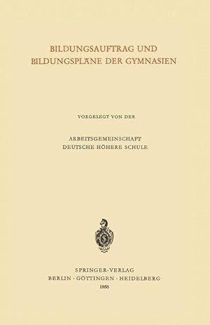 Seller image for Bildungsauftrag und Bildungsplaene der Gymnasien for sale by moluna