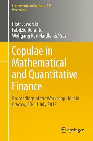 Bild des Verkufers fr Copulae in Mathematical and Quantitative Finance zum Verkauf von moluna