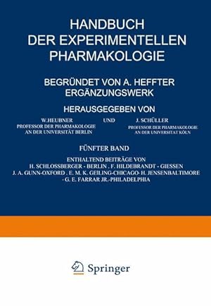 Bild des Verkufers fr Handbuch der Experimentellen Pharmakologie - Ergaenzungswerk zum Verkauf von moluna