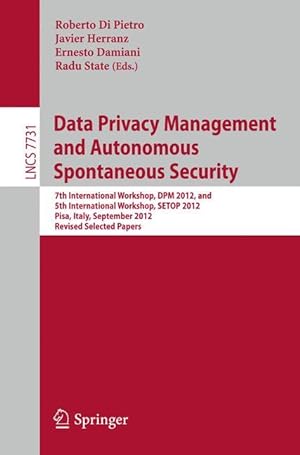Immagine del venditore per Data Privacy Management and Autonomous Spontaneous Security venduto da moluna