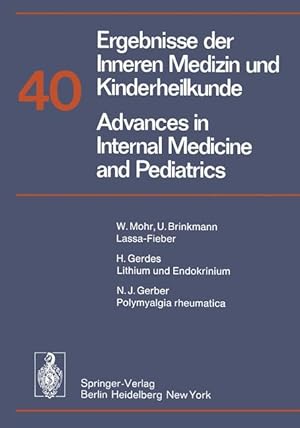 Bild des Verkufers fr Ergebnisse der Inneren Medizin und Kinderheilkunde / Advances in Internal Medicine and Pediatrics zum Verkauf von moluna