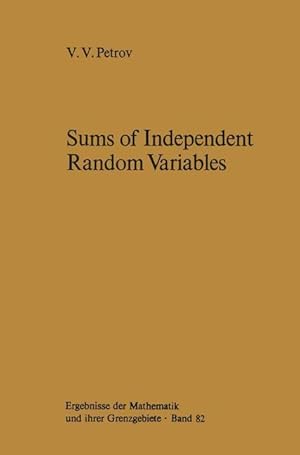 Image du vendeur pour Sums of Independent Random Variables mis en vente par moluna