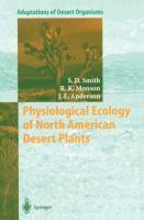 Bild des Verkufers fr Physiological Ecology of North American Desert Plants zum Verkauf von moluna