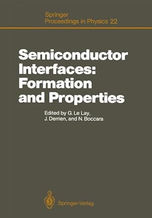 Bild des Verkufers fr Semiconductor Interfaces: Formation and Properties zum Verkauf von moluna