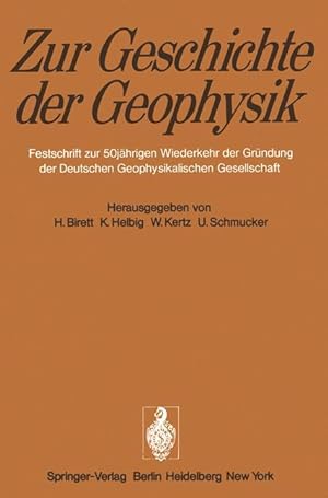 Bild des Verkufers fr Zur Geschichte der Geophysik zum Verkauf von moluna