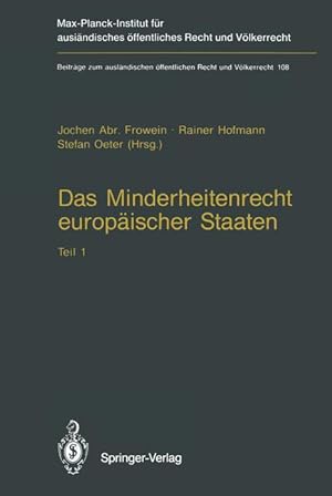 Seller image for Das Minderheitenrecht europaeischer Staaten for sale by moluna