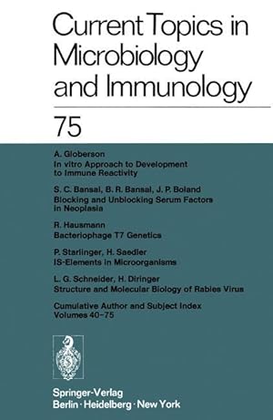 Immagine del venditore per Current Topics in Microbiology and Immunology / Ergebnisse der Microbiologie und Immunitaetsforschung venduto da moluna