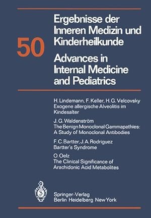 Bild des Verkufers fr Ergebnisse der Inneren Medizin und Kinderheilkunde / Advances in Internal Medicine and Pediatrics zum Verkauf von moluna
