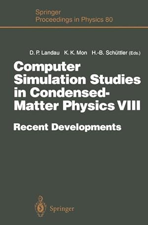 Imagen del vendedor de Computer Simulation Studies in Condensed-Matter Physics VIII a la venta por moluna