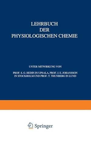 Image du vendeur pour Lehrbuch der Physiologischen Chemie mis en vente par moluna