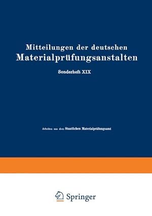 Image du vendeur pour Mitteilungen der deutschen Materialprfungsanstalten mis en vente par moluna