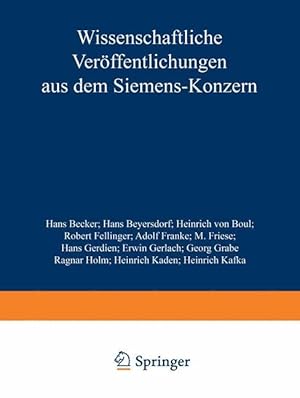 Imagen del vendedor de Wissenschaftliche Veroeffentlichungen aus dem Siemens-Konzern a la venta por moluna