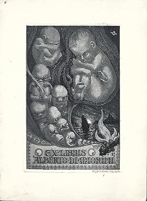 Ex Libris Alberto di Miorini. Radierung mit Aquatinta.