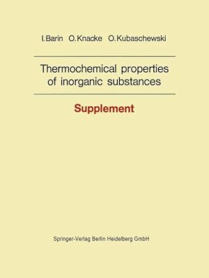 Seller image for Thermochemical properties of inorganic substances for sale by moluna