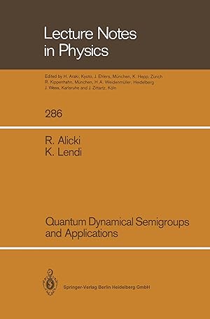 Seller image for Quantum Dynamical Semigroups and Applications for sale by moluna